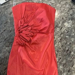 Vintage Jessica mcclintock Gunne Sax 11/12 hot pink Satin Strapless L  Short